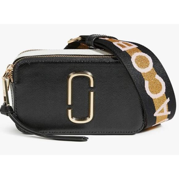 Marc Jacobs The Snapshot Crossbody Bag Black Multi Metallic - Picture 1 of 16